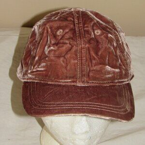 MADEWELL #G9119 Women’s Dusty Rose Viscose Silk Crushed Velvet Baseball Hat Cap